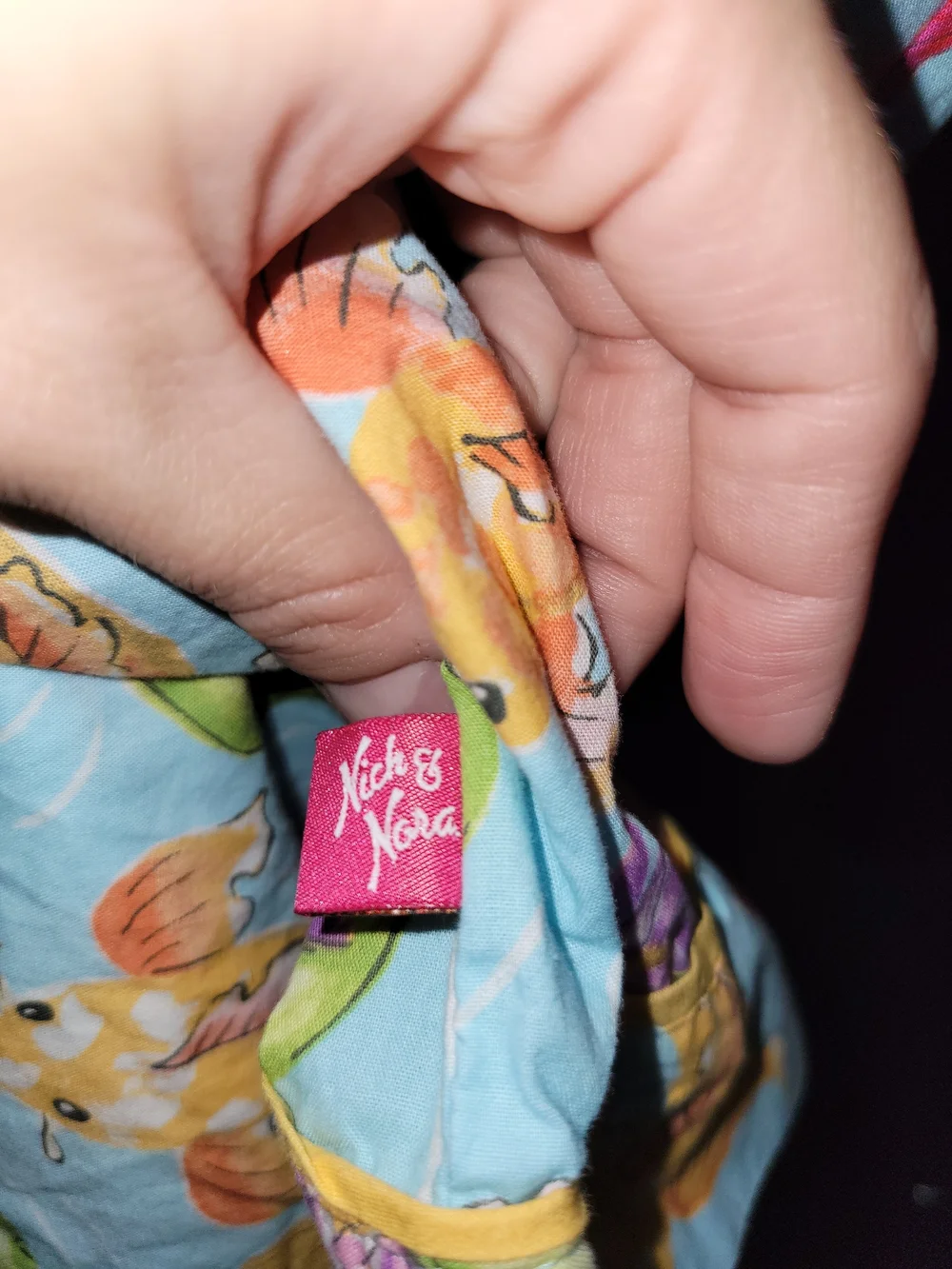 Nick & Nora Pajama Pants Womens Y2K Novelty Print Koi Fish Asian Cotton XXL